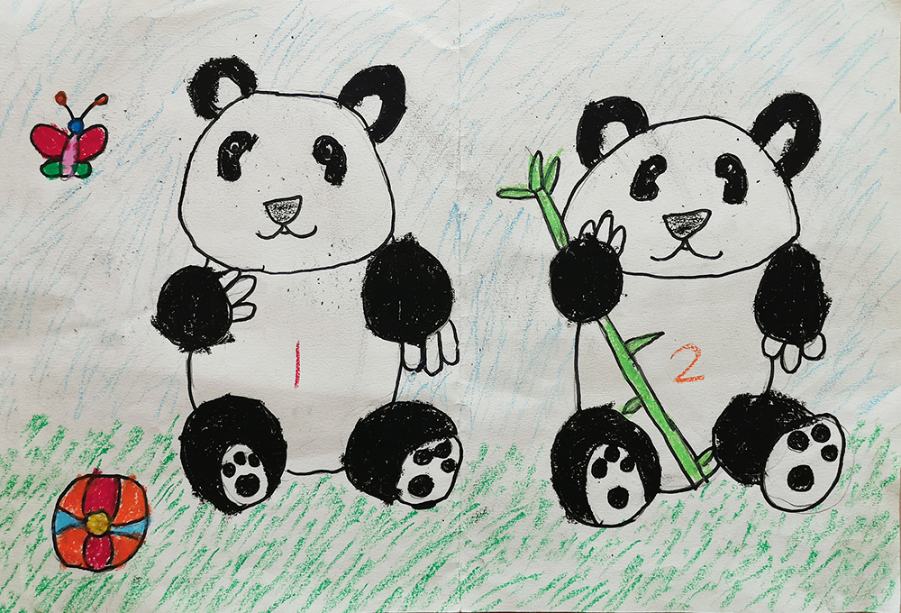 画画-两只熊猫（20191222）