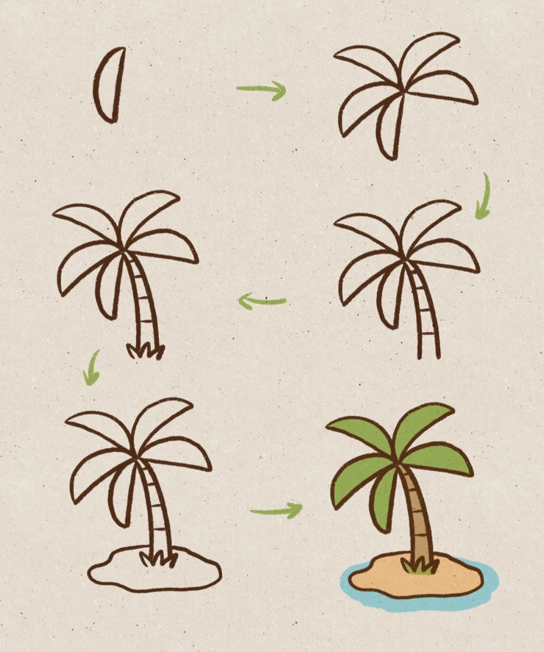 【转】椰子树简笔画